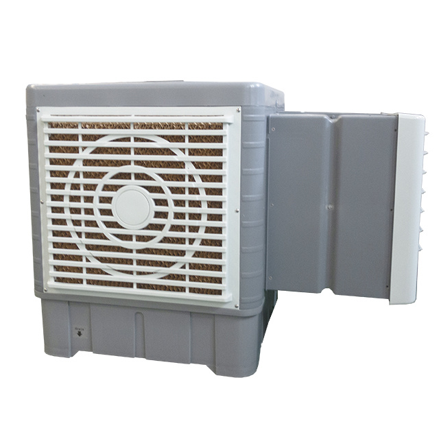 Wall mounted industrial workshop factory evaporative honeycomb cooling pads DC12V air cooler with 25 liters water tank