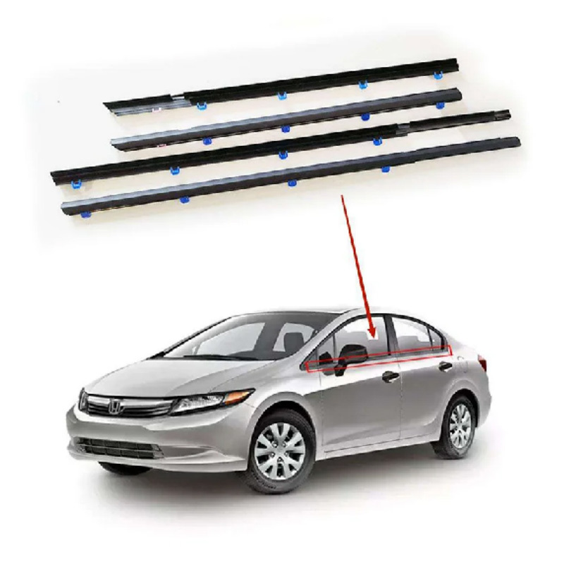 Door Window Belt Molding Weatherstrip Trim Set for Honda Civic