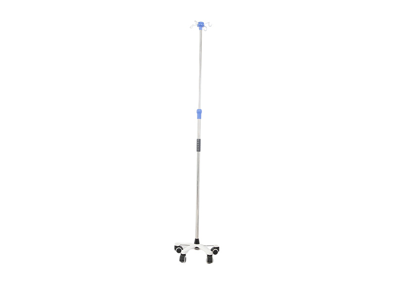 Stainless steel on wheels floor-standing IV pole