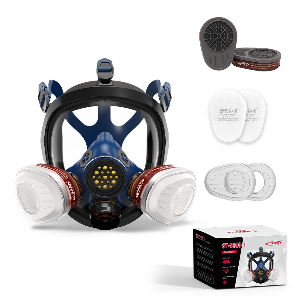 ST-S100-1 Full face mask with A1 gas filters CE approved