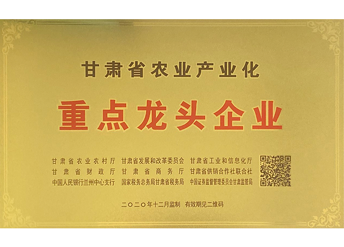 甘肅省農(nóng)業(yè)產(chǎn)業(yè)化重點龍頭企業(yè)