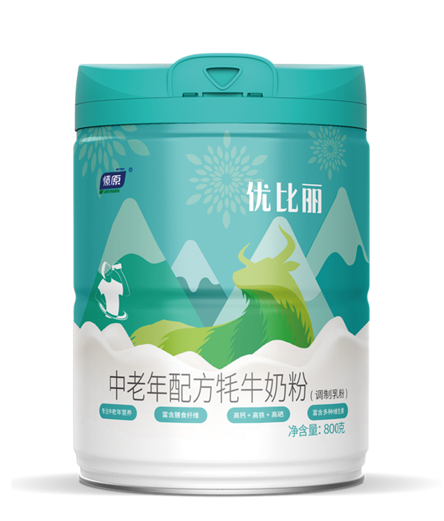 燎原優(yōu)比麗中老年高鈣高鐵多維配方牦牛奶粉成人早餐奶粉罐裝800g