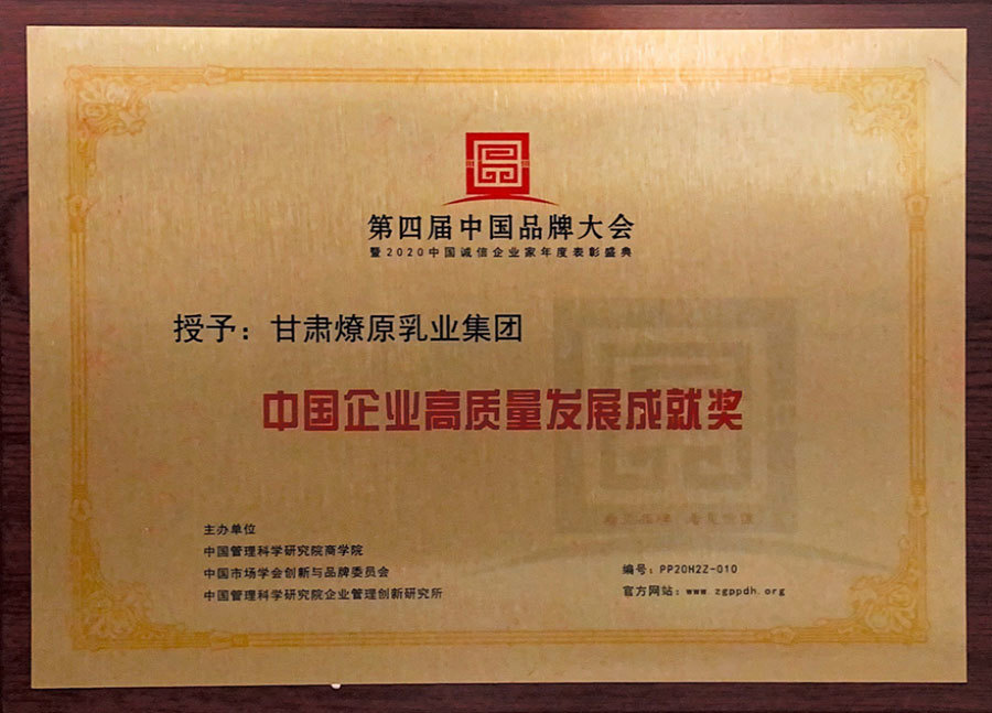 高質(zhì)量發(fā)展成就獎