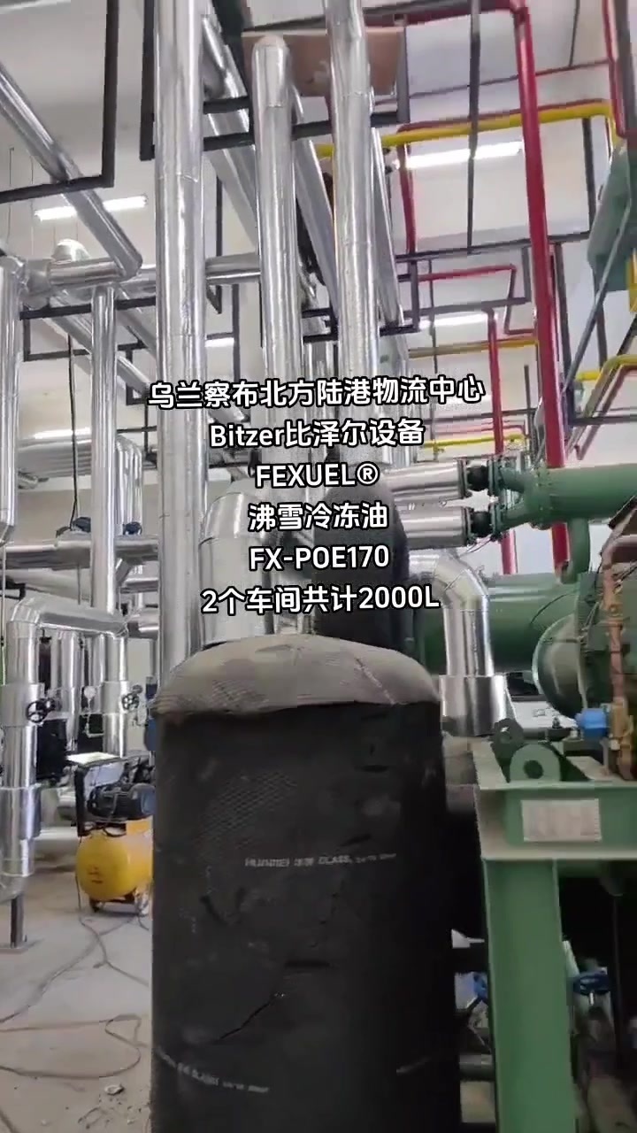 Wulanchabu North Dry Port Logistics Center Bitzer Equipment Fexuel refrigeration oil FX-P0E170 2 Workshops Total 2000L