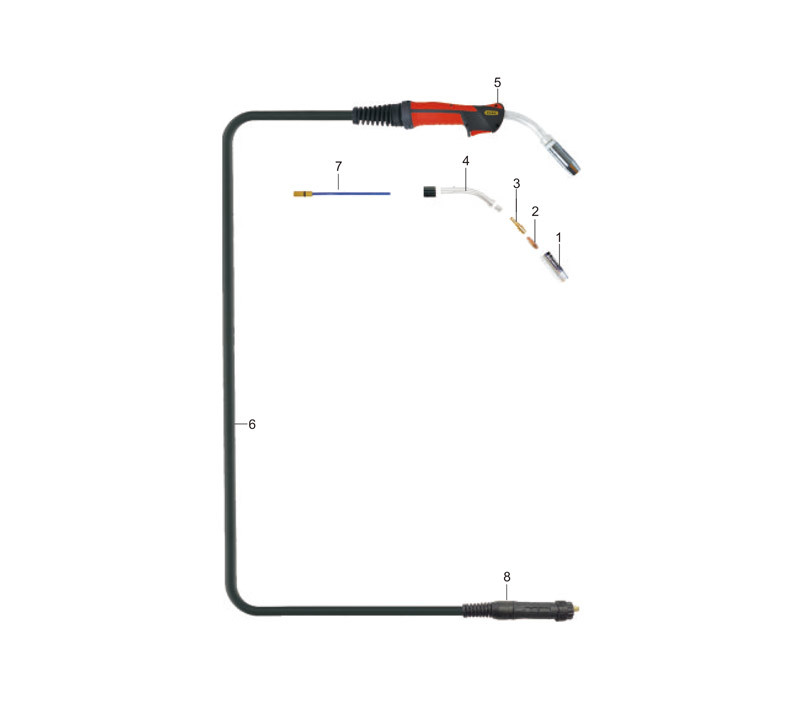 25akair Cooled Mig Welding Torch