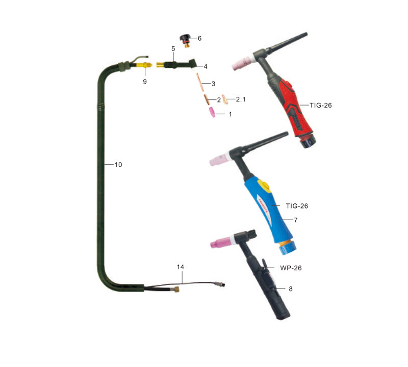 TIG-26/WP-26 Air Cooled Argon Arc Welding Torch