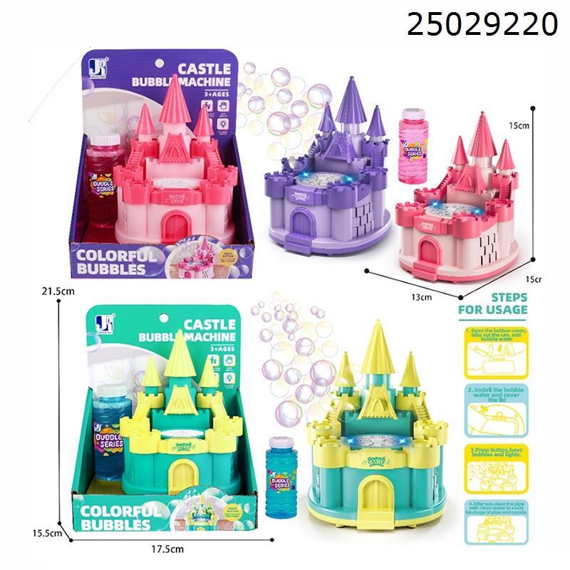 B/O BUBBLE CASTLE MACHIN 10 HOLES W/LIGHT,4*AA NOT INCL BATT