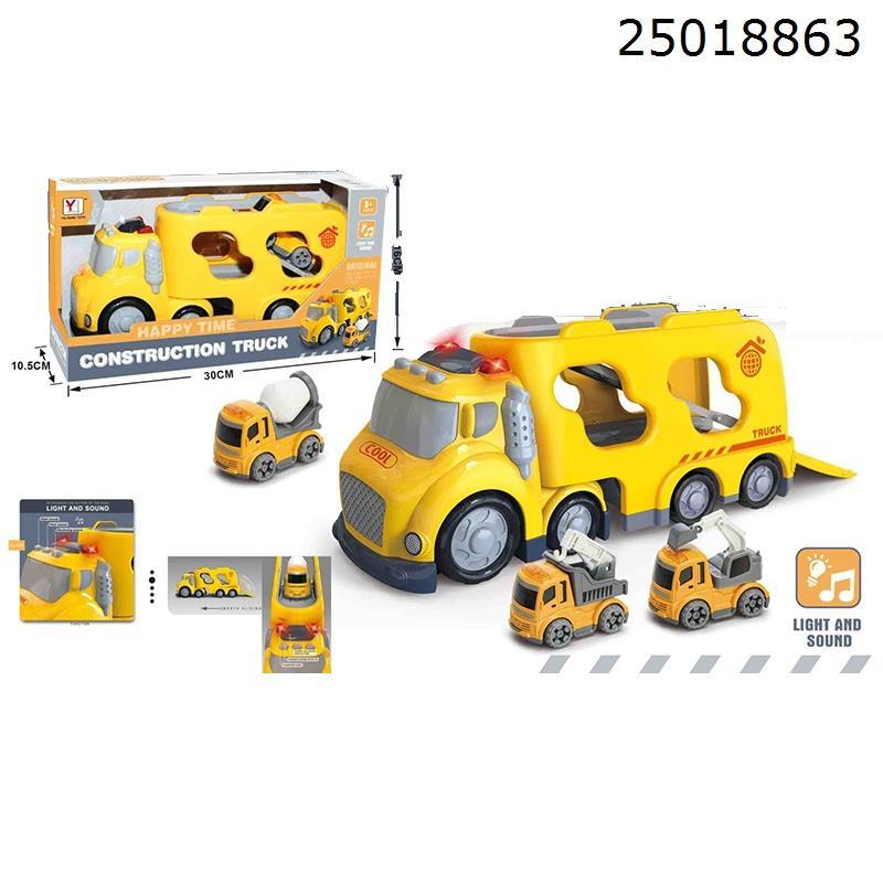 SLIDING SOUND AND LIGHT CARTOON ENGINEERING TRACTOR 3*AG13 (INCL BATT)