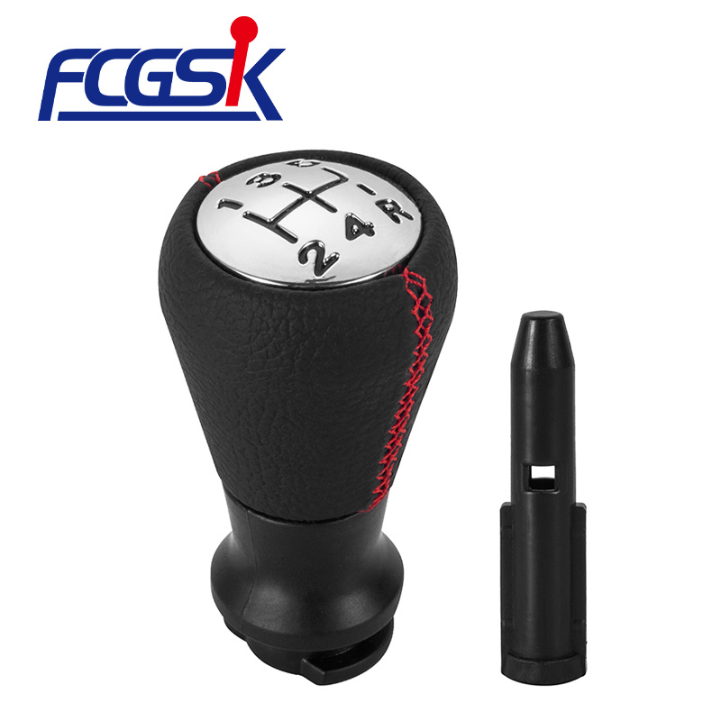 FENGCHEN Factory wholesale black handball with red stitching shift knob for PEUGEOT 106 107 205 206 207 306 307 308 309 405 406 407 508 605 607 806 807