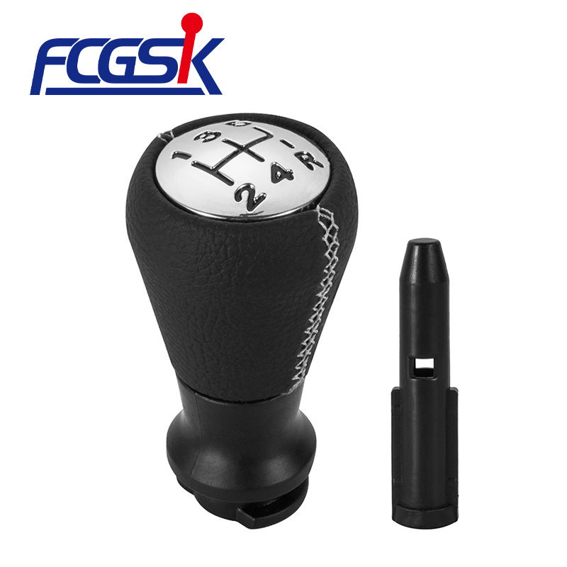 FENGCHEN Factory wholesale black handball with white stitching shift knob for For PEUGEOT 106 107 205 206 207 306 307 308 309 405 406 407 508 605 607 806 807