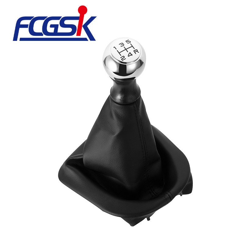FENGCHEN Factory wholesale black manual shift knob silver cap  for Peugeot 207 307 CC 308