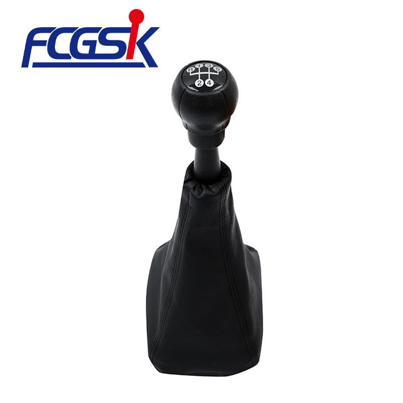 FENGCHEN Factory wholesale black 5-speed shift knob with leather boot cover for OPEL  Vauxhall