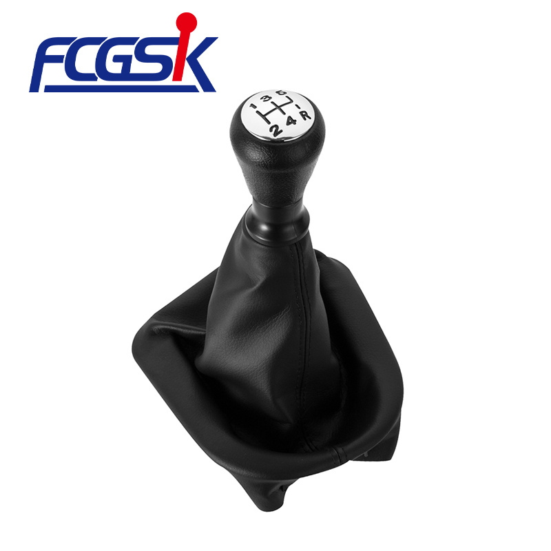 FENGCHEN Factory wholesale black manual shift knob silver cap for Peugeot 207 307 CC 308
