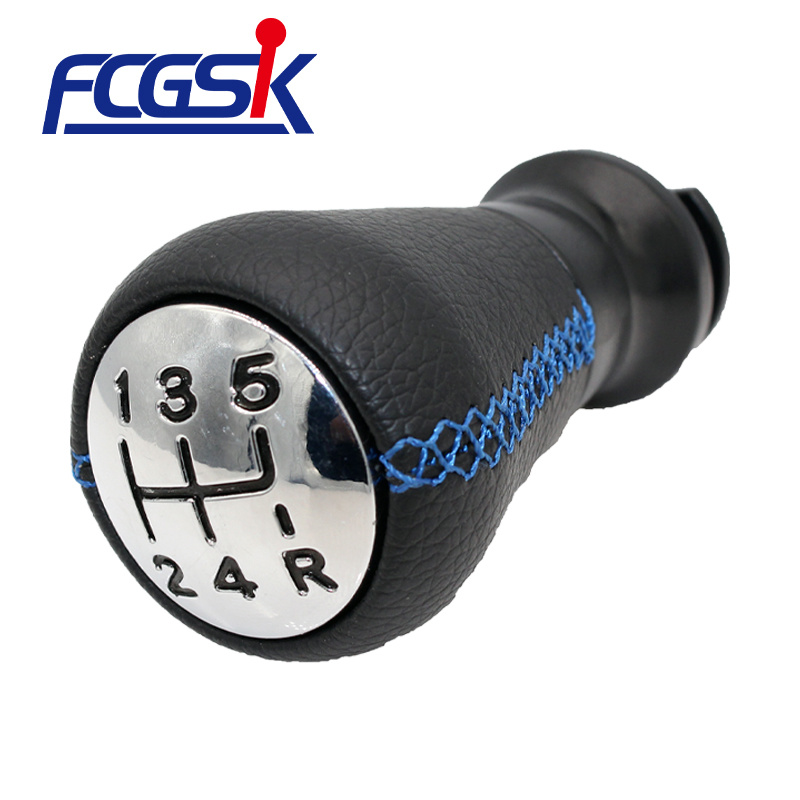 FENGCHEN Factory wholesale black with blue stitching shift knob for For PEUGEOT 106 107 205 206 207 306 307 308 309 405 406 407 508 605 607 806 807