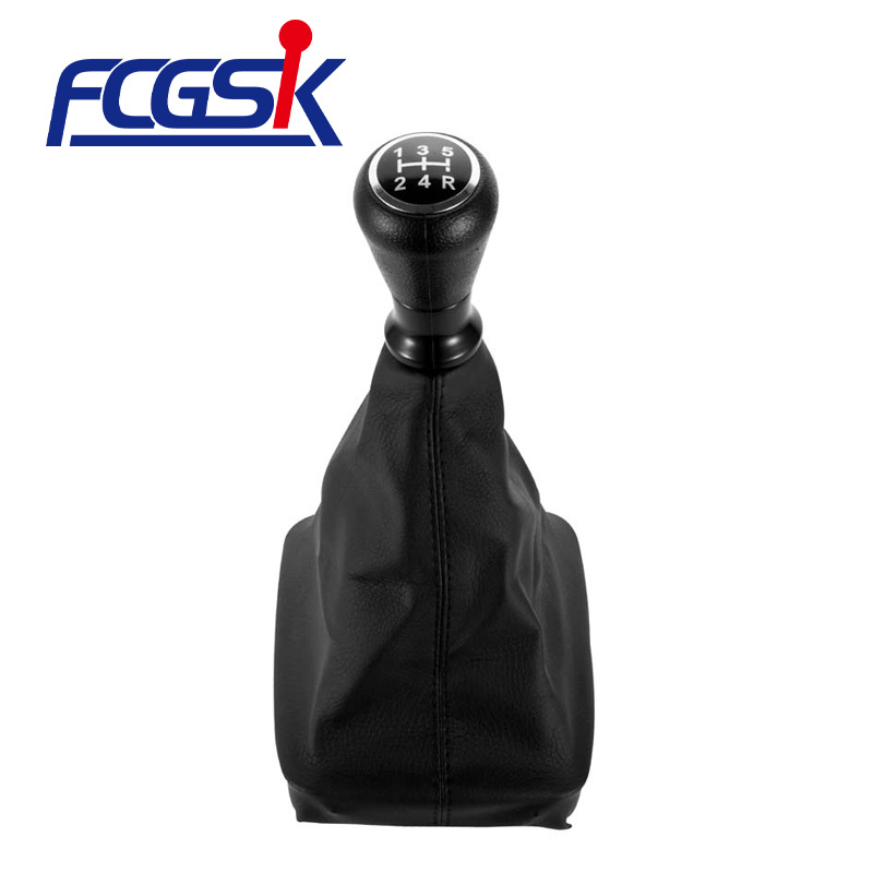 FENGCHEN Black gear shift knob with dust cover for Peugeot 207 307 CC 308