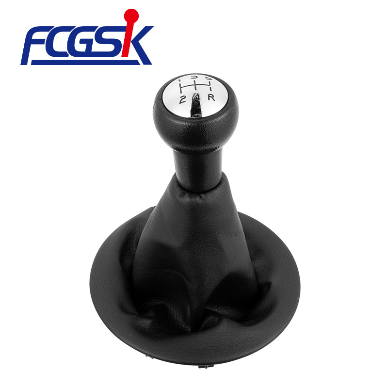 FENGCHEN Factory wholesale black five speed gear shift knob with leather boot cover for For Citroen Berlingo III MK3 For Peugeot Partner 2008-on