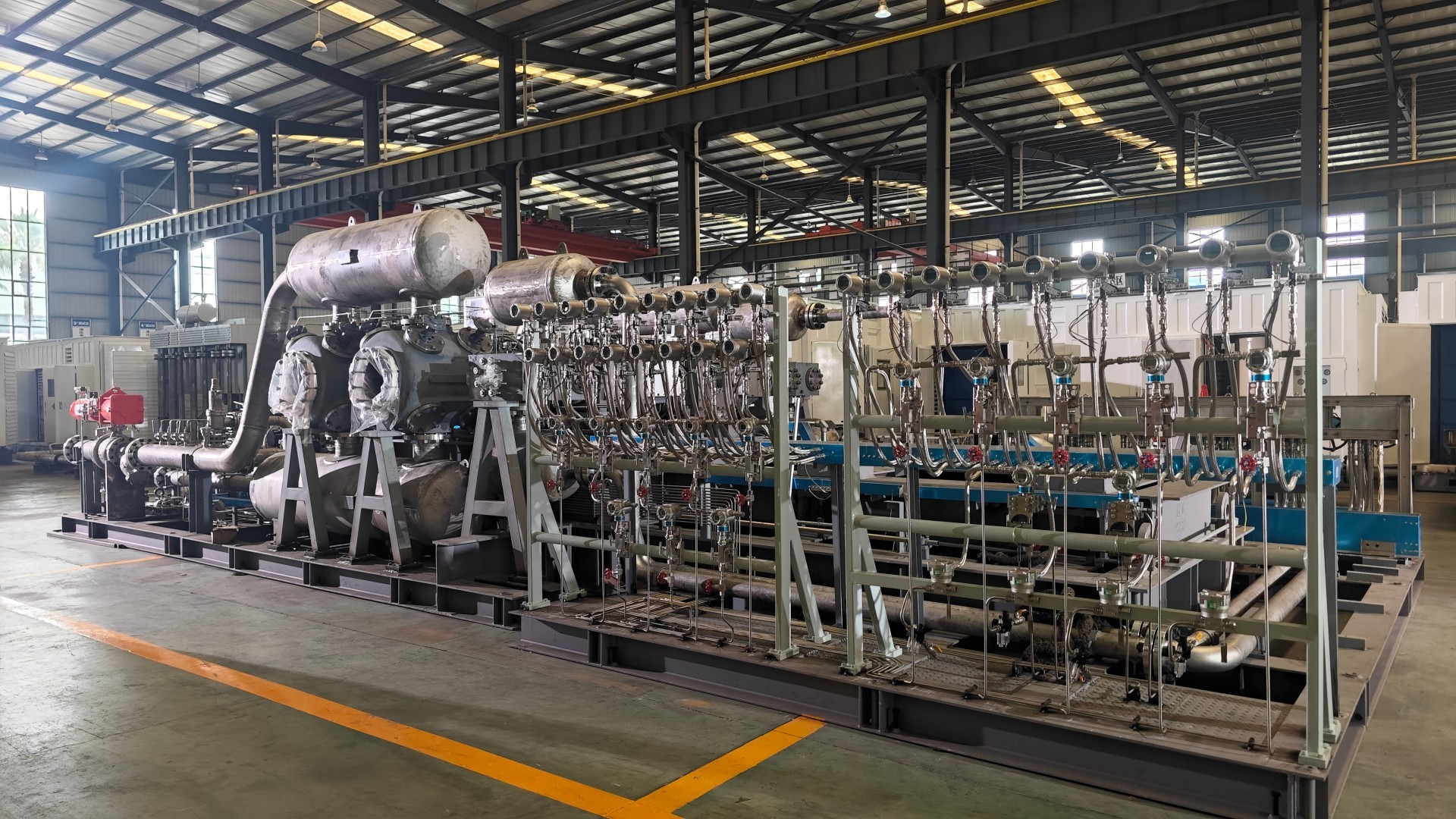 Oil-free lubrication high-speed skid-mounted compressor for biomass refining aviation oil project (purification of hydrogen)