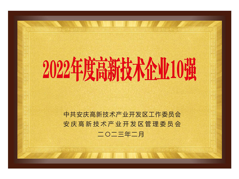 2022年度高新技術(shù)企業(yè)10強(qiáng)