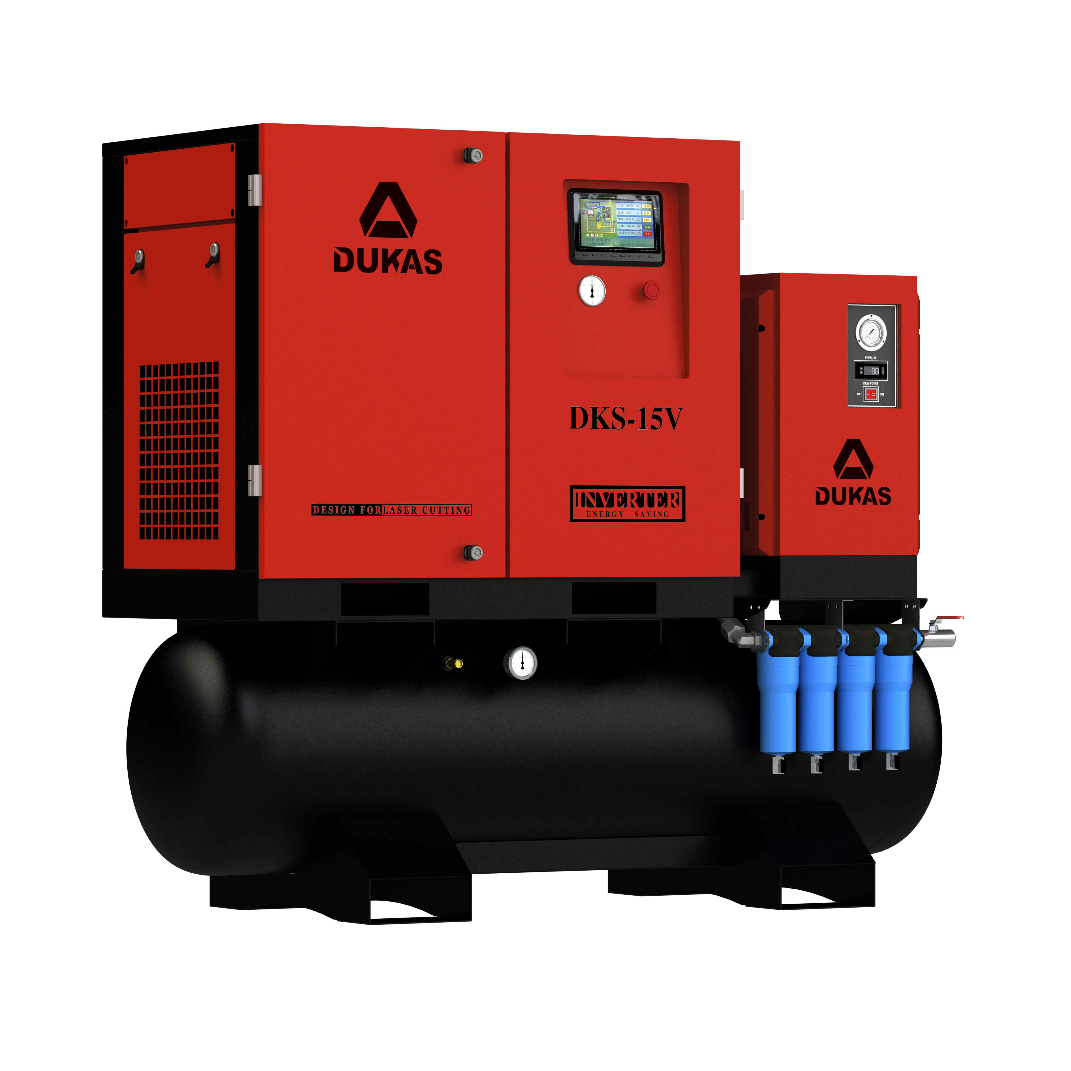 Intelligent control system industrial grade 4-in-1 energy-saving screw air compressor