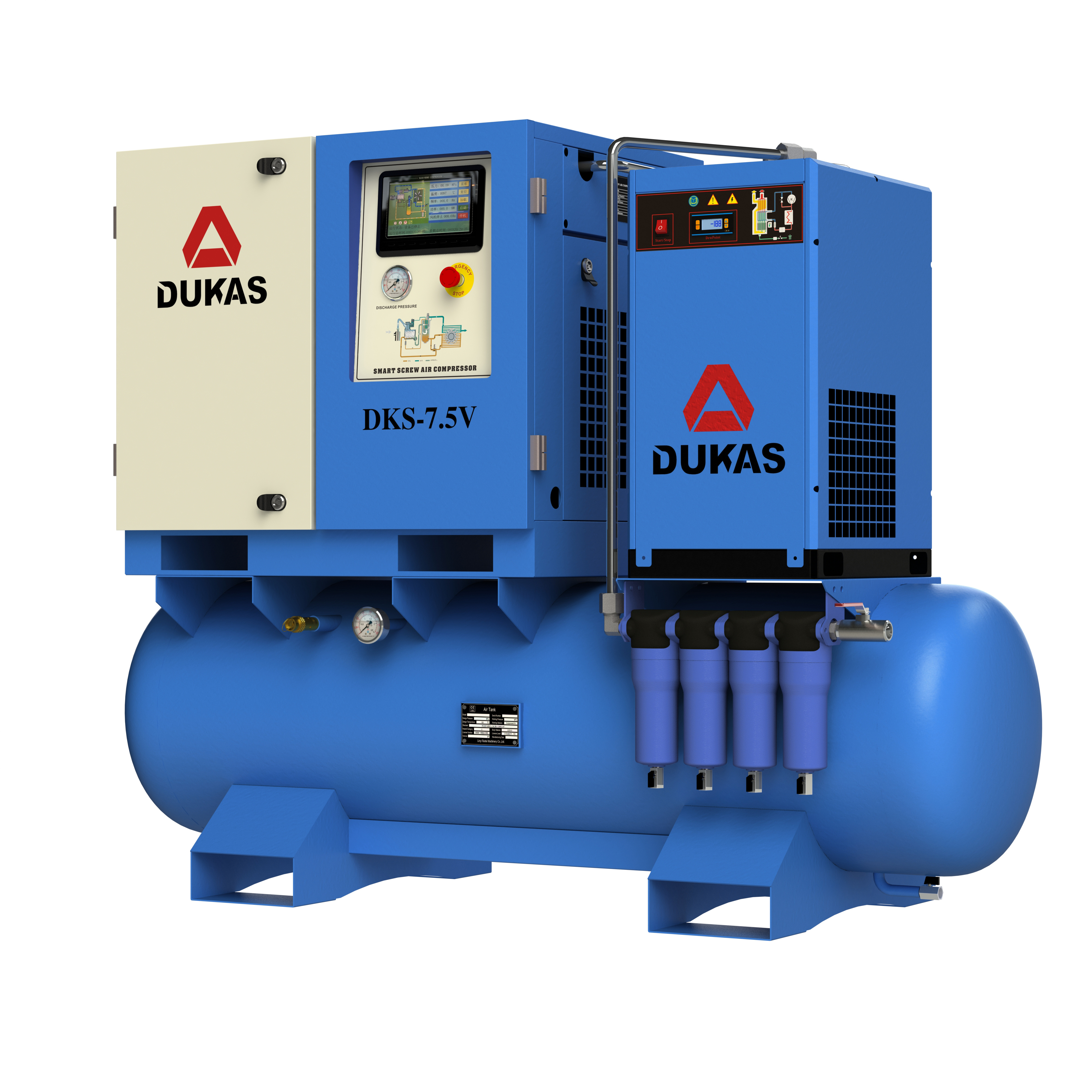 All-in-one industrial power-saving and space-saving rotary screw air compressor suitable for metal cutting