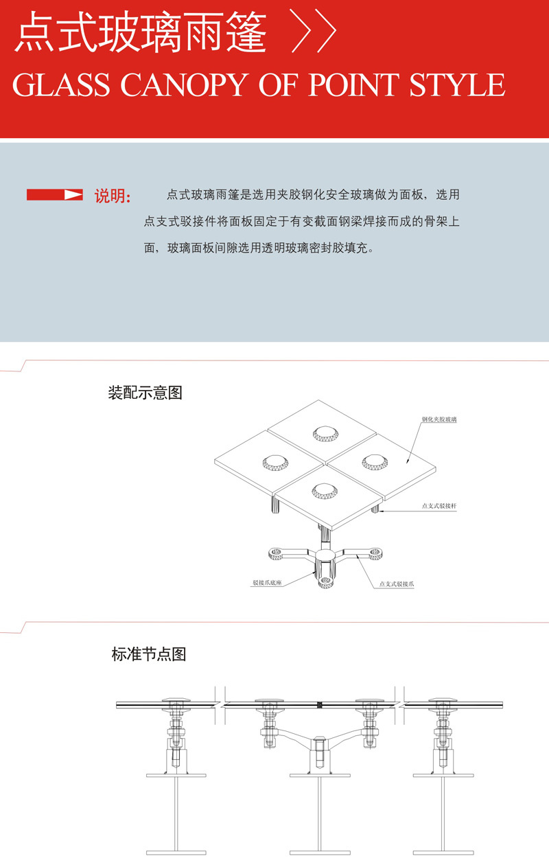 點(diǎn)式玻璃雨篷