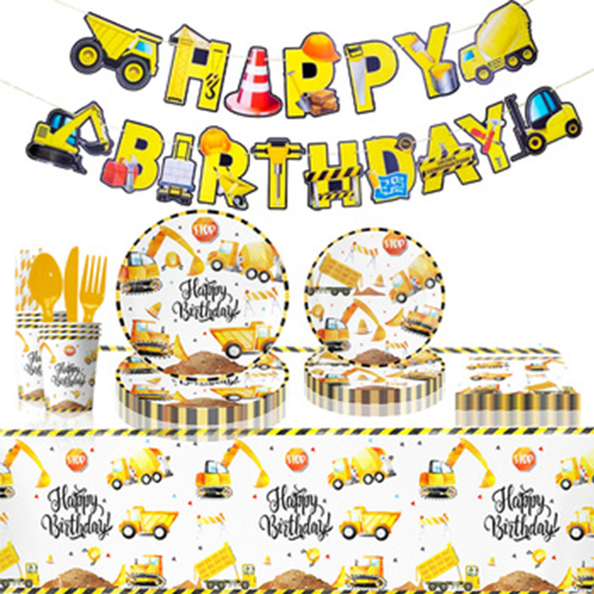 Dayupack custom Disposable Tableware Set Paper Plates Cups Napkins Straws Baby Shower Party Decorations