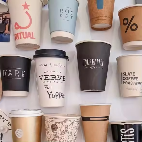Single Double Cup Ripple Wall Hot Sell Disposable Double Wall Coffee Ripple Paper Cups With Lids