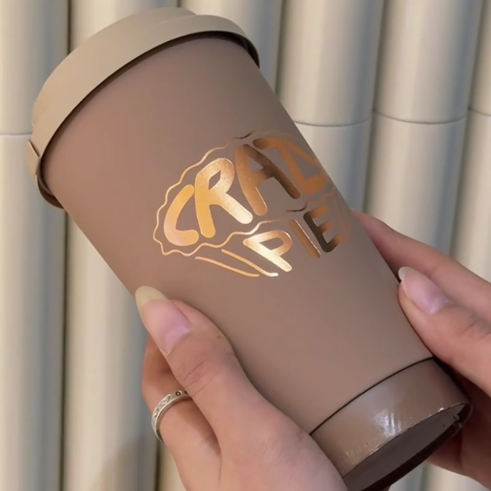 manufacturers china custom logo biodegradable Cafe Shop Gold Stamping double wall paper cup with Lid and Sleeve for coffee  disposable paper coffee cup.
