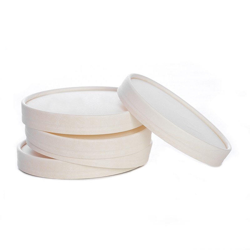 Customizable disposable thickened white circular paper lid Recyclable