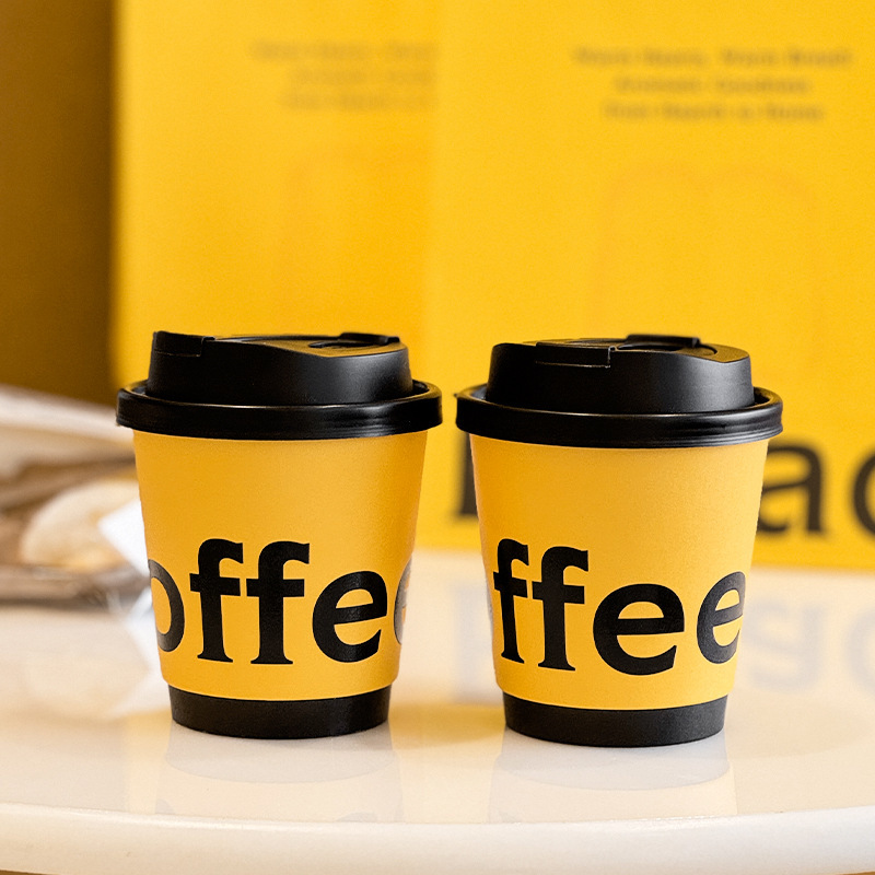 New style Custom size disposable double wall food grade paper cup for soda with lids Beverage paper cups for coffee