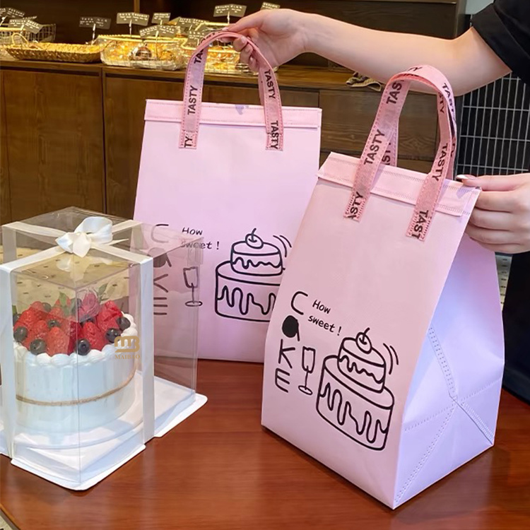 2024 hot sale Custom Takeaway packaging non woven bags for Coffee Milktea cake