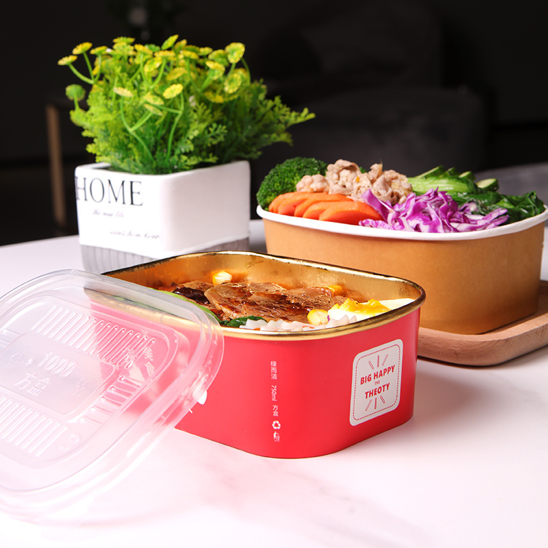 Dayupack hotsale Gold Aluminum foil paper single wall rectangular food box with lids