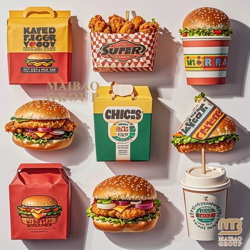 Custom  Food Grade Kraft togo Paper fast food Packaging Whole series: Boxer ,bags,cups