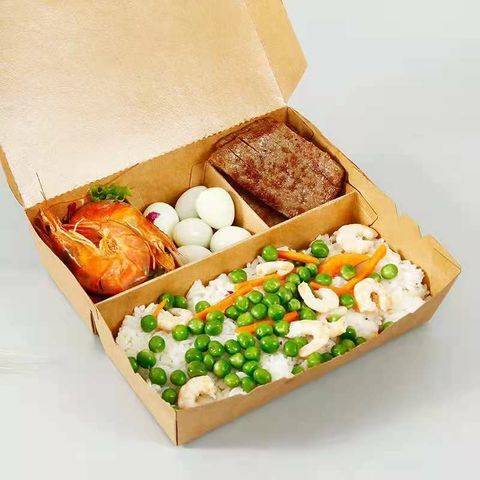 Dayu Custom Disposable Multiple compartm kraft paper lunch boxes for food container take away