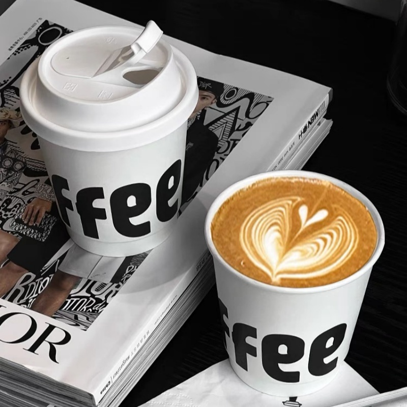 LOW MOQ Custom disposable double wall paper cup for coffee soda with lid for Beverage paper Food Grade paper cups