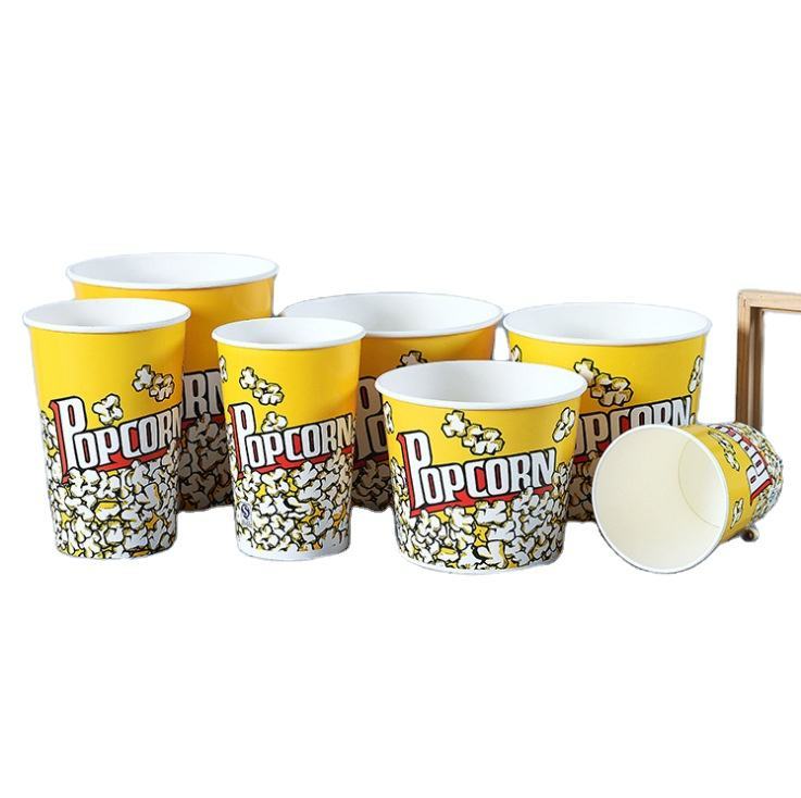 Popcorn paper bucket thickened popcorn paper cup round universal packaging
