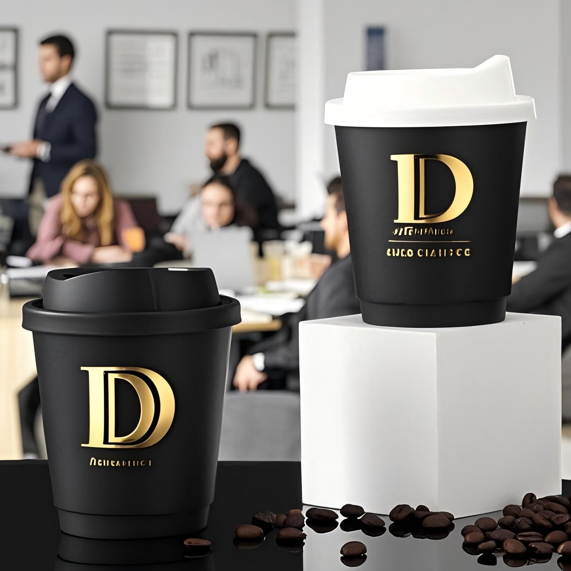 Dayu Custom Printed logo Sustainable Double Wall Soda Paper Cup for Coffee With Lid for Beverage Paper Cups for Hot Drink