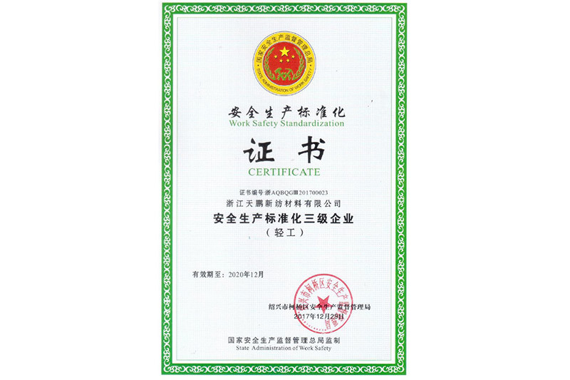 安全生产标准化证书