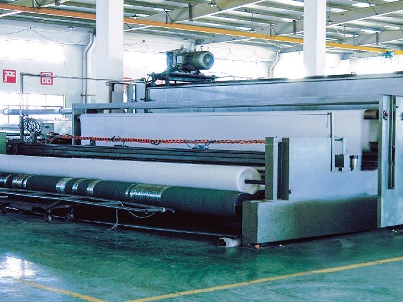 Short fiber geotextile production line