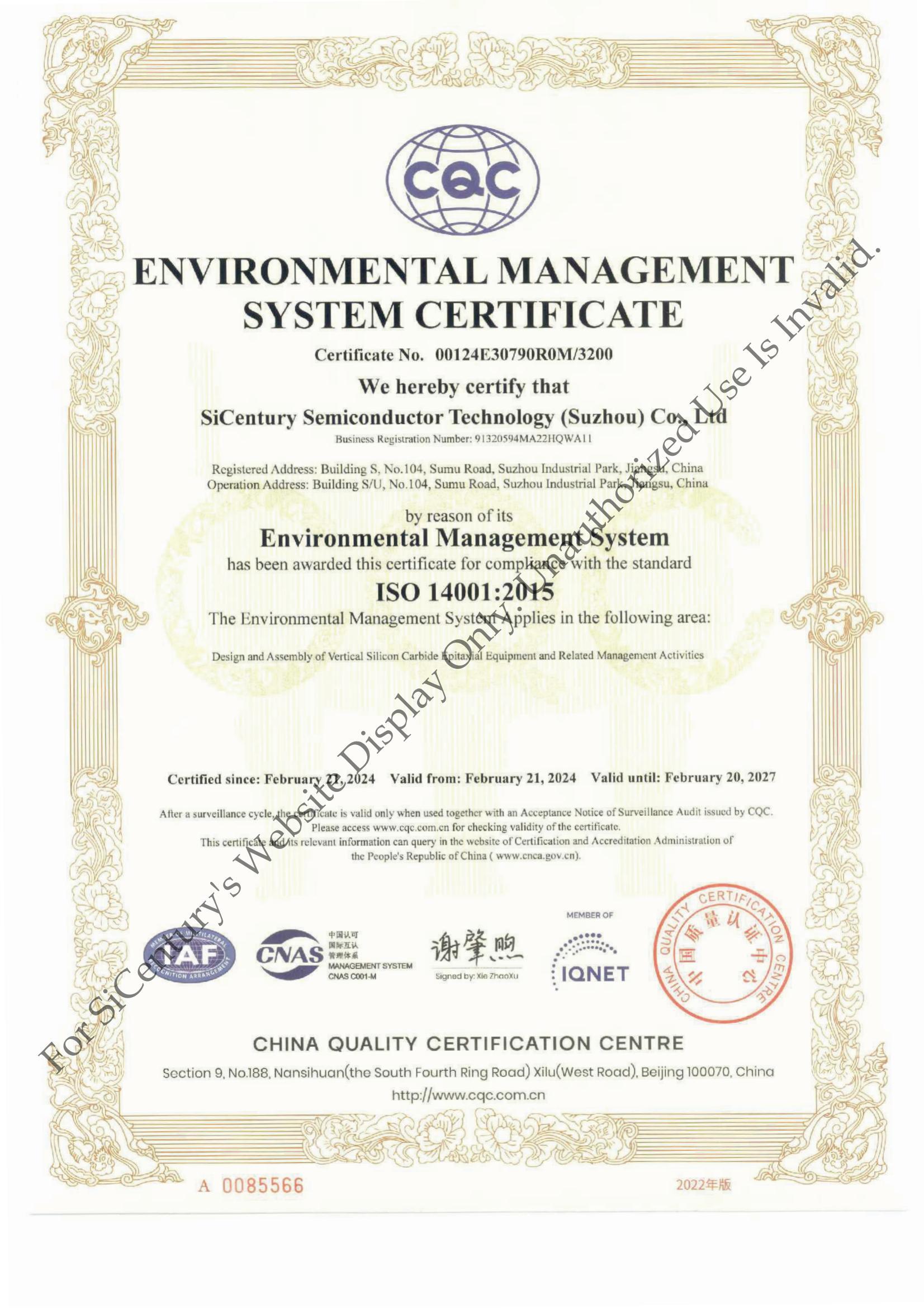 Environmental Management System ISO14001