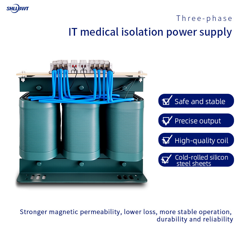 Three-phase medical isolation transformer