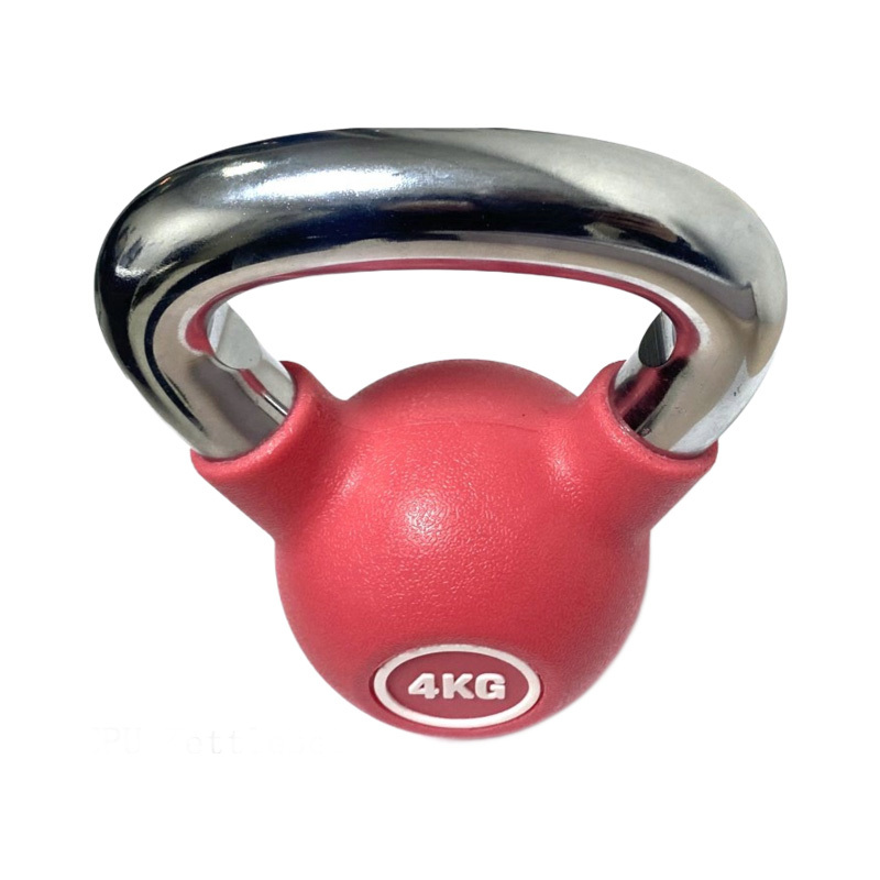 Chromed steel handle CPU Coated Kettlebell