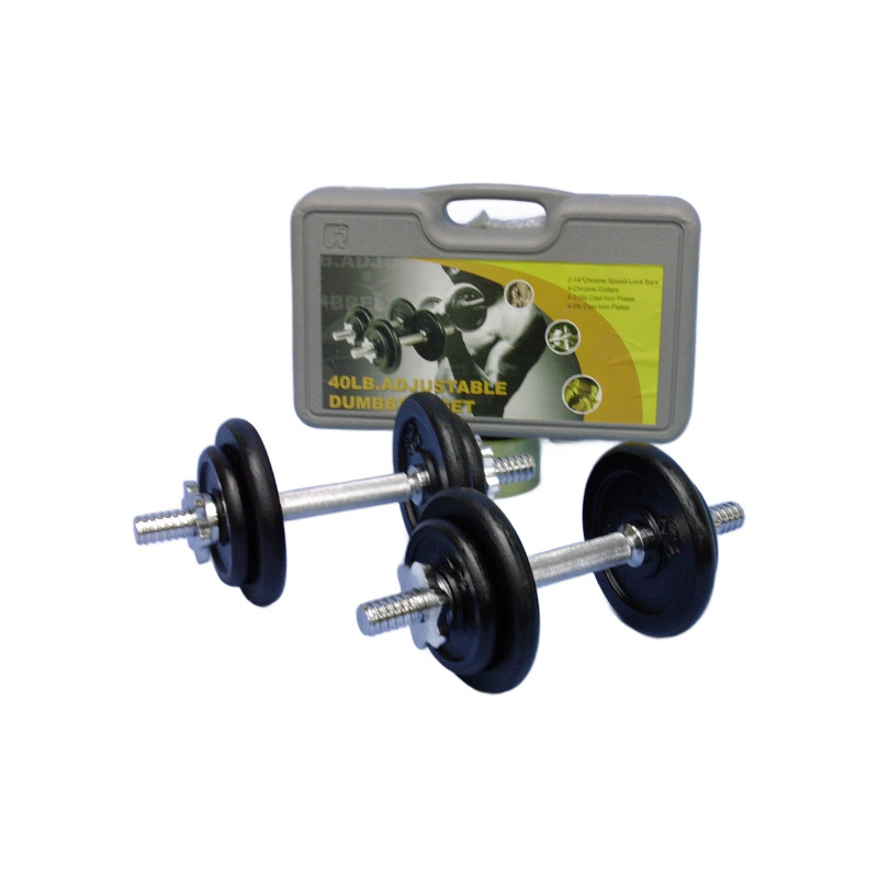 40LBS Black Painted Dumbbell Set