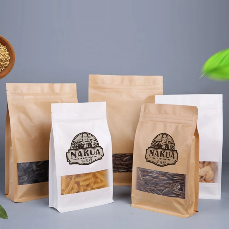 The eight-sided envelope zipper paper bag can be used for a variety of purposes. The sturdy cowhide paper material ensures durability and protection for the contents inside. The zipper closure allows for easy access to the items while keeping them secure.Accept size and printing customization.