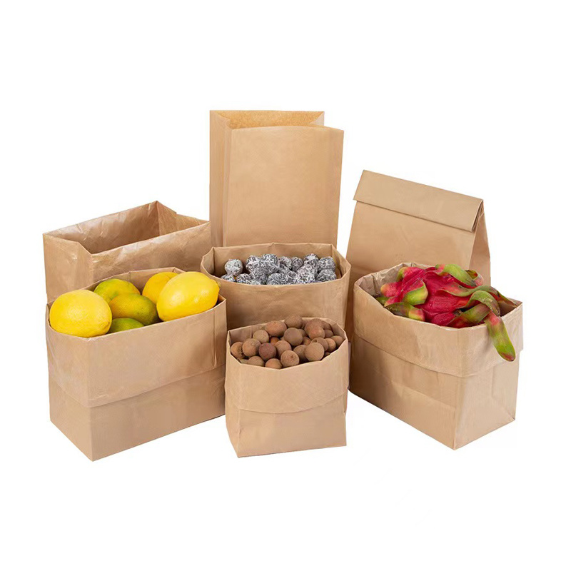 Kraft paper storage bags and shopping bags require inner materials that are determined by the products being stored. The inner materials need to be strong and durable to support the weight and shape of the items inside, while also providing protection against moisture and other elements. For example, if the bags are used to store food items, a food-grade material like greaseproof paper or aluminum foil may be necessary to maintain freshness and prevent contamination. Likewise, if the bags are used for heavy or sharp objects, a reinforced lining like bubble wrap or foam may be needed to prevent tearing or damage. Ultimately, the choice of inner material should be tailored to the specific needs of the products being stored to ensure optimal performance and protection.Please decide the inner lining material of the kraft paper storage bag based on the products you need to store. If you are unsure, please consult customer service for more information.