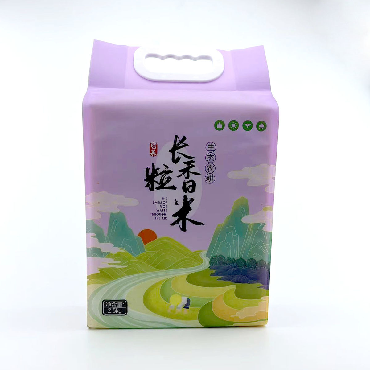 Product Description
Plastic rice bags are designed with handles for easy carrying, making them convenient for transporting rice from the store to home.  provides protection from moisture and pests. The bags are typically reusable and can be easily folded for storage when not in use. Overall, plastic rice bags are a practical and efficient packaging solution for storing and transporting rice.The small holes on both sides of the bag help to improve air circulation inside the bag, preventing moisture buildup and ensuring that the rice remains fresh.