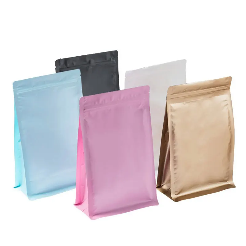Product introduction


The eight-side sealed self-supporting aluminum foil bag has a unique octagonal design, which is beautiful and elegant. It can stand out on the shelf and attract consumers' attention. The self-supporting structure allows it to stand steadily without external force, which is convenient for display and presentation. This bag is made of multiple layers of materials, among which the aluminum foil layer plays a key role.
Aluminum foil layer:
Excellent barrier properties: Aluminum foil has excellent barrier properties, which can effectively block the invasion of light, oxygen, water vapor and odor, provide good protection for the products in the package, and extend the shelf life of the products.
High temperature and low temperature resistance: Adapt to different storage and transportation environments, whether in hot summer or cold winter, it can ensure the stability of product quality.
Good light-shielding property: For some products that are sensitive to light, such as medicines, cosmetics, etc., aluminum foil bags can provide effective light-shielding protection to prevent products from deteriorating due to light.
Other composite layers:
It is usually used in combination with materials such as plastic film to enhance the strength and toughness of the bag, and it is also convenient for printing and processing.

What we have in stock?


	
		
			Product type
			Specification
			Thickness
			Material
		
		
			Eight-side sealed front and side windows
			10*20+7
			200μm(0.2mm)
			VMPET/PET/AL/PE
		
		
			12*22+7
			200μm(0.2mm)
		
		
			14*24+7
			200μm(0.2mm)
		
		
			16*26+7
			200μm(0.2mm)
		
		
			18*28+8
			200μm(0.2mm)
		
		
			20*30+8
			200μm(0.2mm)
		
		
			Eight sided seal bag(Black,white,golden)
			13*20+7
			260μm(0.26mm)
		
		
			Eight sided seal bag(Black,white,golden)
			13.5*26.5+7.45
			260μm(0.26mm)
		
		
			1KG(Black,white,golden)
			20*30+4
			300μm(0.3mm)
		
		
			1.5KG(Black,white,golden)
			24*33+4.5
			300μm(0.3mm)
		
		
			2.5KG(Black,white,golden)
			
			23*41+5.5
			
			300μm(0.3mm)
		
		
			5KG(Black,white,golden)
			33*50+5.5
			300μm(0.3mm)
		
		
			250g(Black,white,golden)
			13*20+3.5
			260μm(0.26mm)
		
		
			500g(Black,white,golden)
			13.5*26.5+3.75
			260μm(0.26mm)
		
		
			1KG(Black,white,golden)
			20*30+4
			300μm(0.3mm)
		
		
			1.5KG(Black,white,golden)
			24*33+4.5
			300μm(0.3mm)
		
		
			2.5KG(Black,white,golden)
			23*41+5.5
			300μm(0.3mm)
		
	


 
Content


Food industry: Suitable for packaging all kinds of food, such as coffee, milk powder, snacks, cooked food, etc. It can effectively maintain the freshness, taste and flavor of food, and prevent food from moisture, oxidation and contamination.
Pharmaceutical industry: Used for packaging of medicines to ensure the stability and safety of medicines. Aluminum foil bags can block external moisture, oxygen and light to prevent medicines from deteriorating and becoming ineffective.
Cosmetics industry: High-end cosmetics are often packaged in eight-side sealed self-supporting aluminum foil bags, which can not only protect the products from the external environment, but also improve the grade and image of the products.

About customization

In order to meet the needs of different customers, we provide customized services for non-opening kraft paper stand-up bags. Customization usually includes:

Size customization: Customize the appropriate bag size according to the size and shape of the product.
Printing customization: Print customer-specified text, patterns, LOGO, etc. on the bag to enhance the brand image and product recognition.
Material selection: In addition to kraft paper, other materials can be selected according to customer needs or multi-layered to improve the performance of the bag.

 
