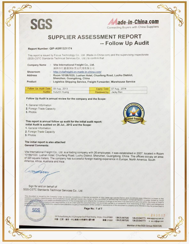 Supplier Assessment Report