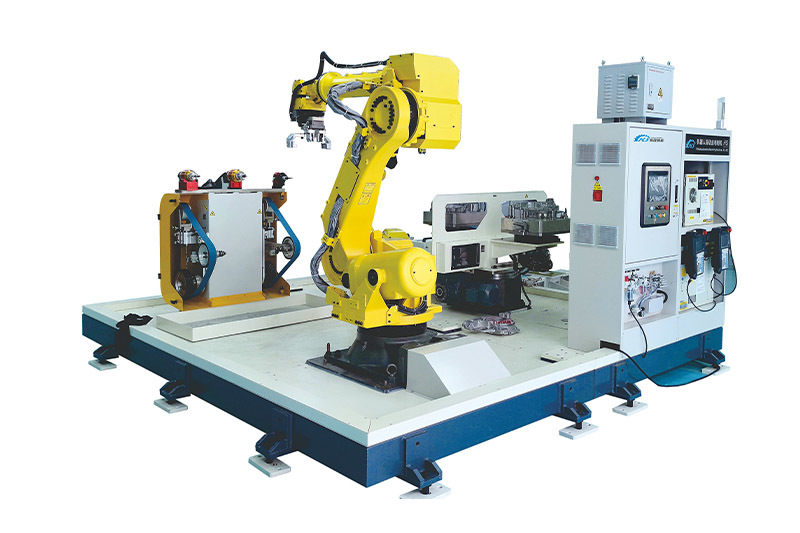 Double robot deburring equipment