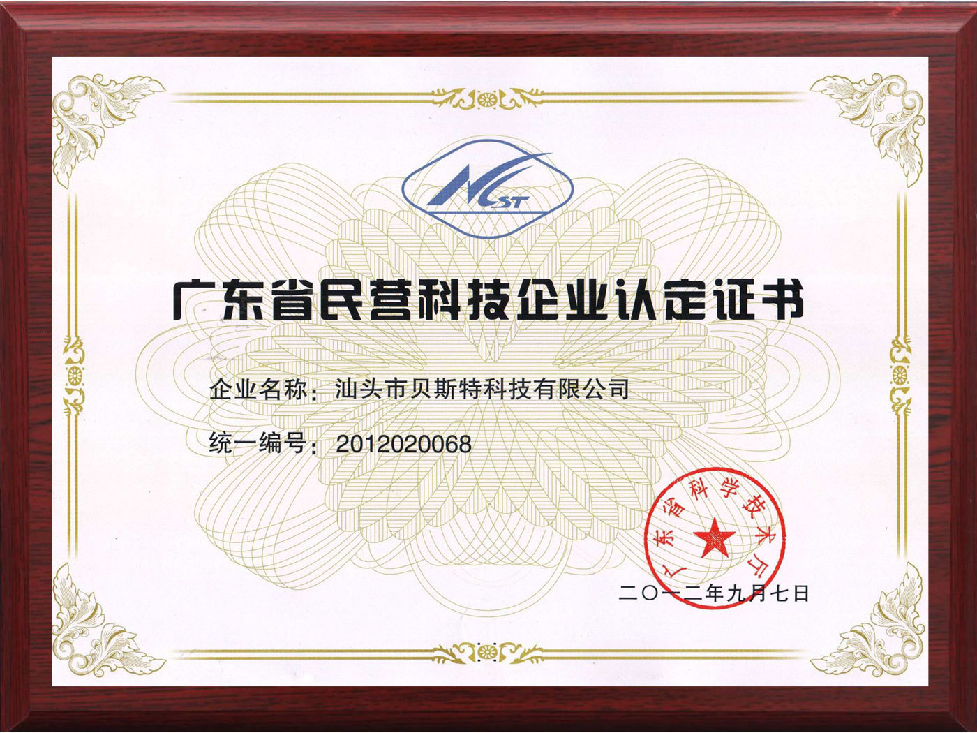 2012广东省民营科技企业